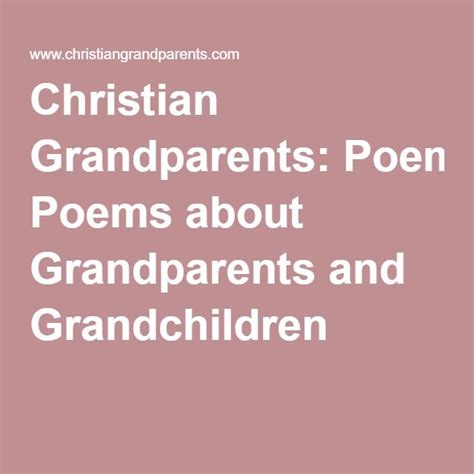 Christian Grandparents: Poems about Grandparents and Grandchildren ...