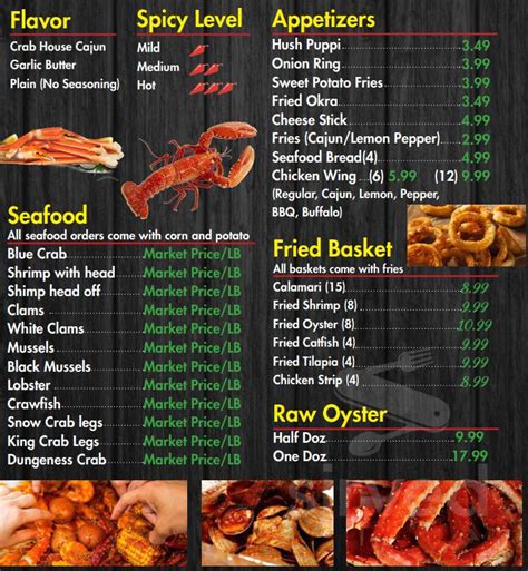 Storming Crab menu in Clarksville, Indiana, USA