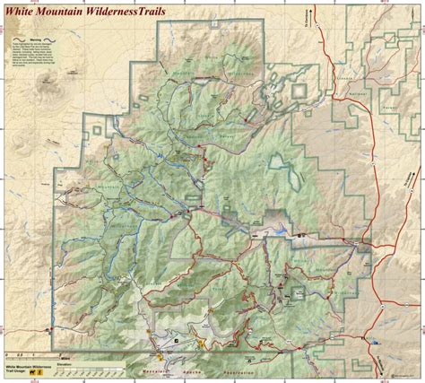 White Mountain Wilderness Trail Map map by Bell Geographic | Avenza Maps