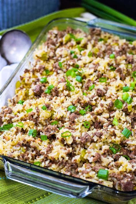 Ground Beef and Sausage Rice Casserole | Soulfully Made