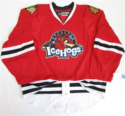 Rockford IceHogs Premier Hockey Jersey Embroidery Customize Any Number And Name Custom Goalie ...