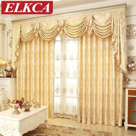 European Golden Royal Luxury Curtains for Bedroom Window Curtains for ...