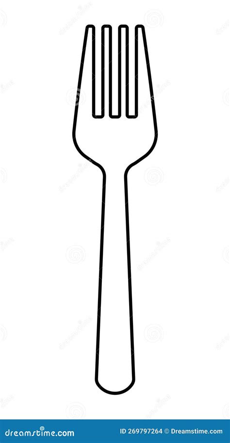 Black Line Fork Icon Clipart PNG Illustration Stock Photo - Illustration of lunch, food: 269797264