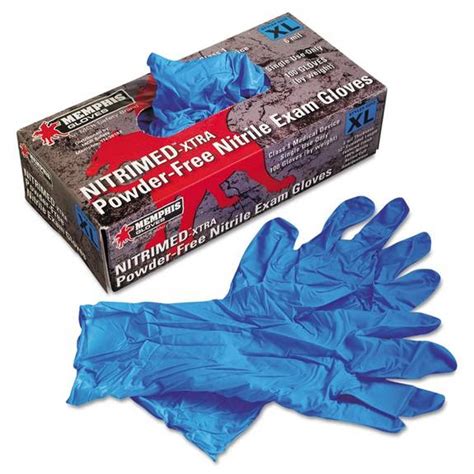 Mcr Safety Nitri-med Disposable Nitrile Gloves, Blue, X-large, 100/box 127-6012xl 100 Box