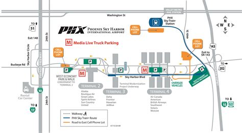 PHX - Phoenix Sky Harbor International Airport Airport Map, Airport ...