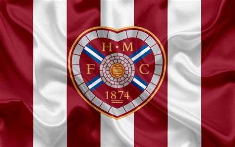 Download wallpapers Hearts FC, 4K, Scottish Football Club, logo, emblem ...