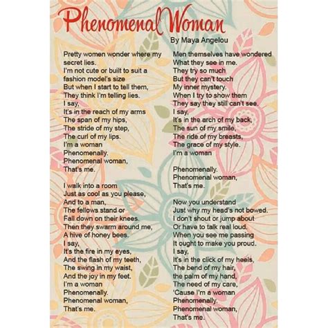 Maya Angelou Phenomenal Woman Poem