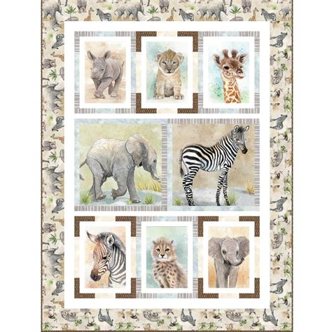 Baby Safari Animals Quilt Kit - 697327