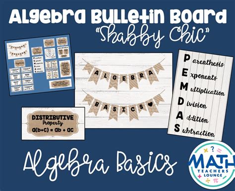 Algebra Basics Bulletin Board Shabby Chic - Etsy