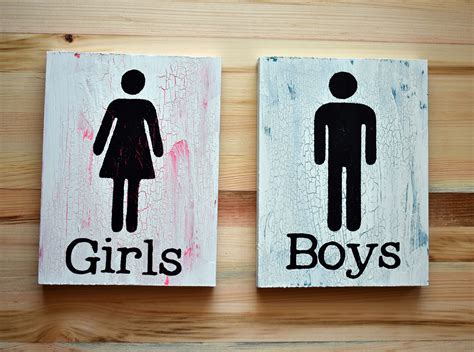 Girls and Boys Restroom Signs Bathroom Facility Signage | Etsy