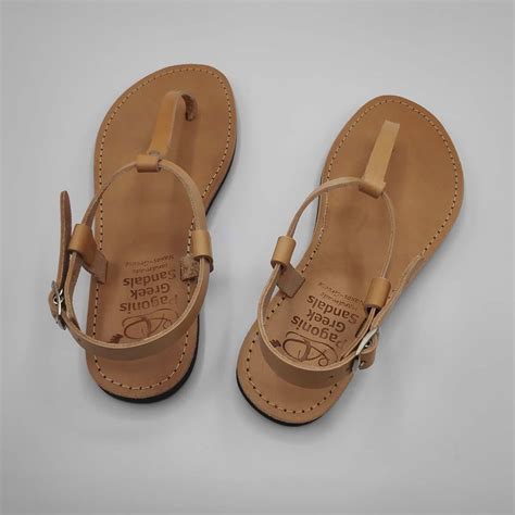 Back Strap Thong Sandals Leather Sandals | Pagonis Greek Sandals