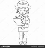 Coloring Page With Police Woman Stock Vector Image By ©Sybirko 322019648 sketch template