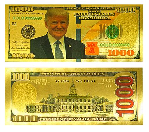 President Trump 24K Gold Foil $1,000 Novelty Bill