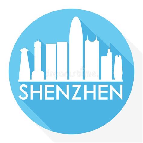 Outline Shenzhen Skyline With Blue Buildings. Stock Vector - Illustration of panorama, graphic ...