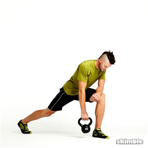 Left Lunge with Kettlebell Rows - Exercise How-to - Workout Trainer by ...