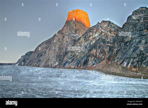 Mount Asgard, Akshayuk Pass, Baffin Island, Canadian Arctic Stock Photo ...