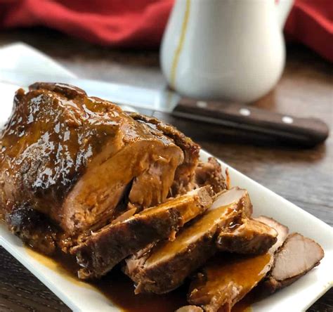 Slow Cooker Roast Pork with Garlic Honey Butter Gravy - Just a Mum's Kitchen