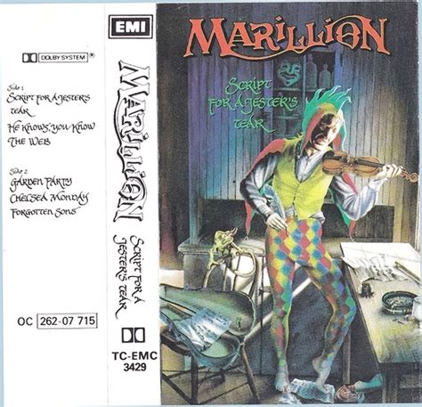 Marillion – Script For A Jester's Tear (1983, Red Text, Cassette) - Discogs