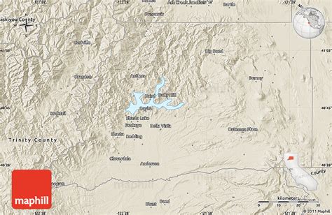 Shaded Relief Map of Shasta County