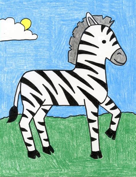 Easy How to Draw a Zebra Tutorial and Zebra Coloring Page | Zebra drawing, Zebra art, Zebra art ...