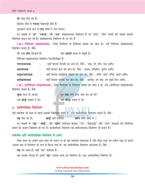 Class 6 Hindi Grammar Chapter 10 Visheshan Updated for 2024-25.