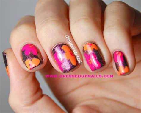 Dressed Up Nails: Floral nail art & swatches with Models Own