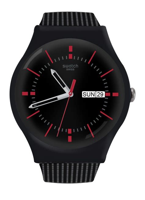 Swatch SUOB714 Gaet Black Red Analog Day Date Dial Silicone Unisex Watch NEW 54362685245 | eBay ...