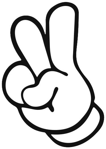 Transparent Middle Finger Clipart Mickey Mouse Peace Hand Png Full | My ...