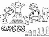 Chess coloring Book / Dibujo Ajedrez Para Colorear  16 Openclipart sketch template