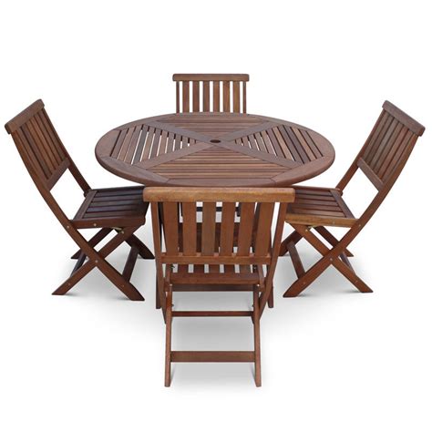 Wooden Garden Table and 4 Chairs - Homegenies