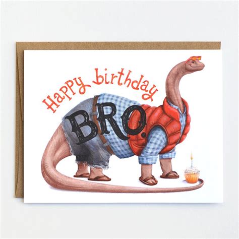 Funny Dinosaur Birthday Card Happy Birthday Card