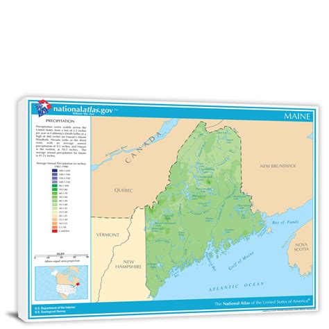 Maine-Annual Precipitation Map, 2022 - Canvas Wrap