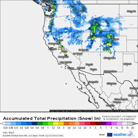 Rocky Mountain Snow Expands Today As Pacific Moisture Moves East ...