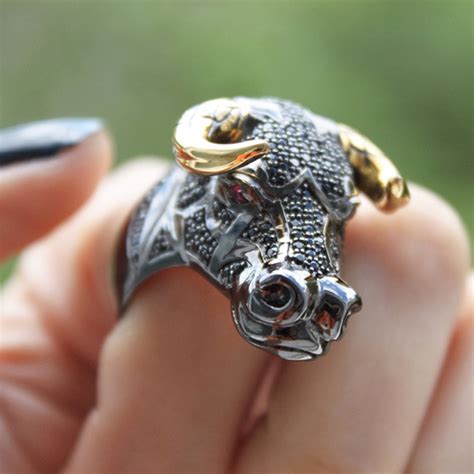 The Head Of A Bull Guard Ring | Obeah Guard Rings