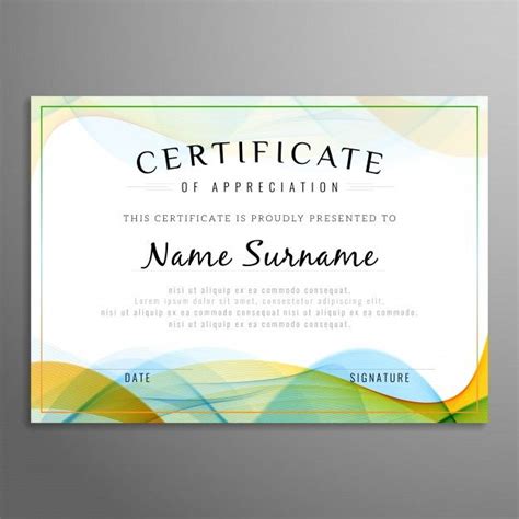 Free Vector | Wavy certificate design | Free certificate templates ...