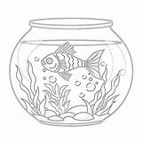 Coloring Page Of A Fish Bowl  Pages Mimi Panda sketch template