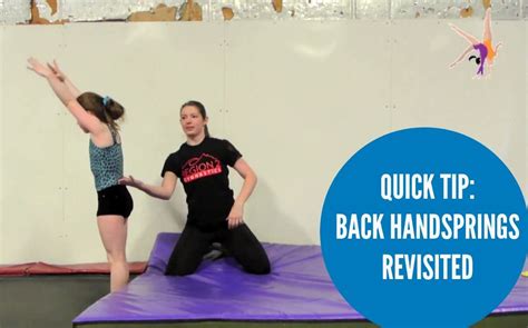 Quick Tip – Back handsprings (revisited) | | Swing Big! | Gymnastics skills, Back handspring ...