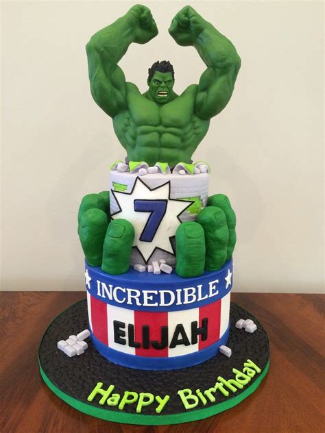 Incredible Hulk Cake Incredible Hulk cake made for an Icing Smiles recipient. Fondant covered ...