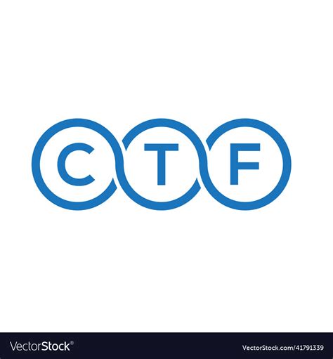 Ctf letter logo design on black background Vector Image