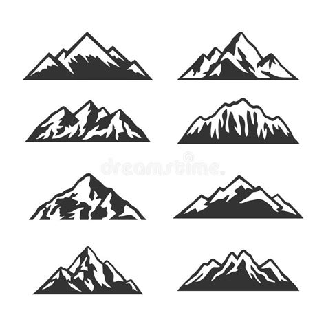 Mountain Silhouette - Vector Icon. Rocky Peaks. Mountains Ranges Stock Illustration ...