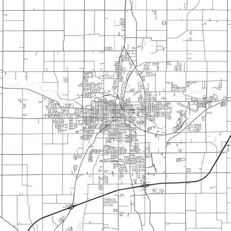 Anderson, Indiana - Area Map - Light - HEBSTREITS Sketches | Area map, Map, Map vector