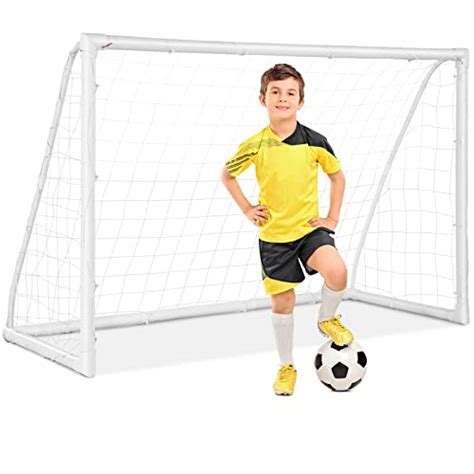 GYMAX Soccer Goal, 6ft x 4ft Kids Soccer Goal for Backyard with All Weather Net & Sturdy UPVC ...