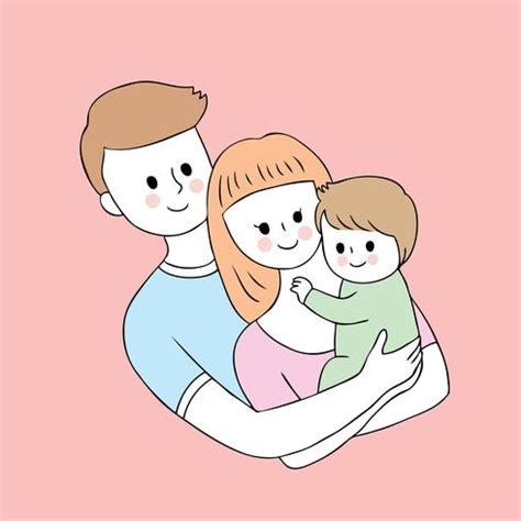 Cartoon cute parents and baby vector. 622958 Vector Art at Vecteezy