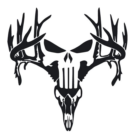 Punisher Hunting Dead Head Deer Skull Decal - Punisher Hunting Dead