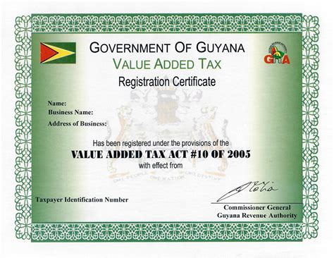 Register For VAT (Mandatory, Voluntary) - Guyana Revenue Authority