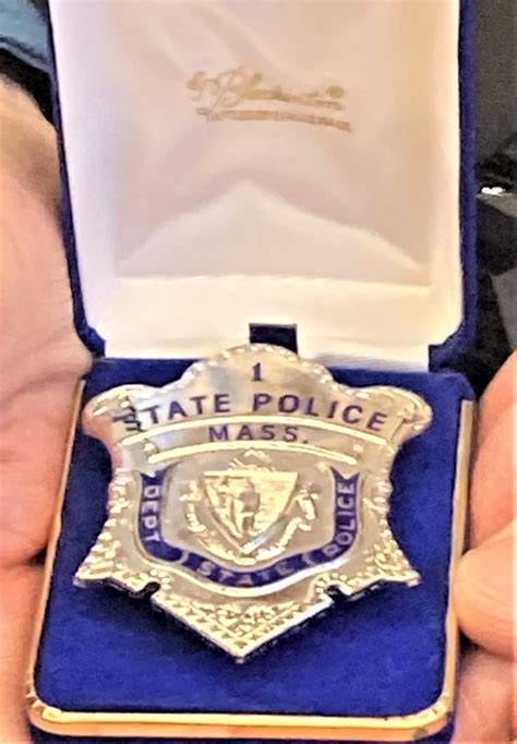 Massachusetts State Trooper Lamonica presented with Badge #1 for longest service tenure on the ...