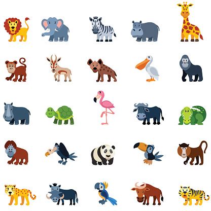 Cartoon Zoo Animals Stock Illustration - Download Image Now - iStock