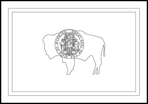 Wyoming Flag Coloring Page – State Flag Drawing – Flags Web