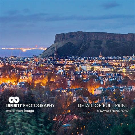 Photo of Edinburgh Night Skyline to buy - Arthurs Seat Hill, Blackford Hill, Edinburgh Castle ...