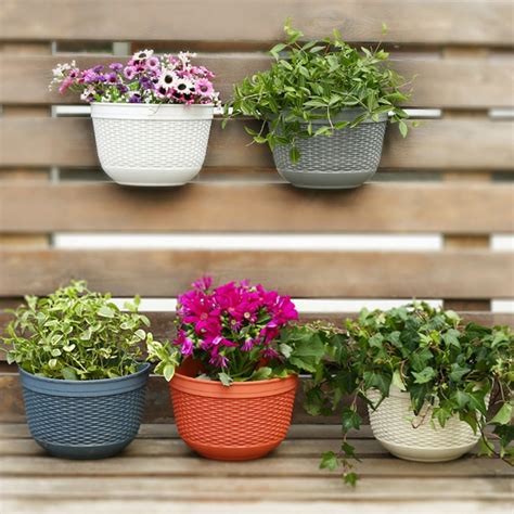 SPRING PARK Wall Hanging Flower Pots Garden Fence Balcony Basket Plant ...